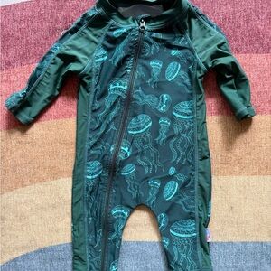 SwimZip 0-6 month Long-Sleeve UPF 50+ Jellyfish Swimsuit